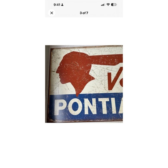 Pontiac V8 classic logo General Motors Tin Sign wall decor 12.5 x 16 Made in USA - Picture 3 of 7